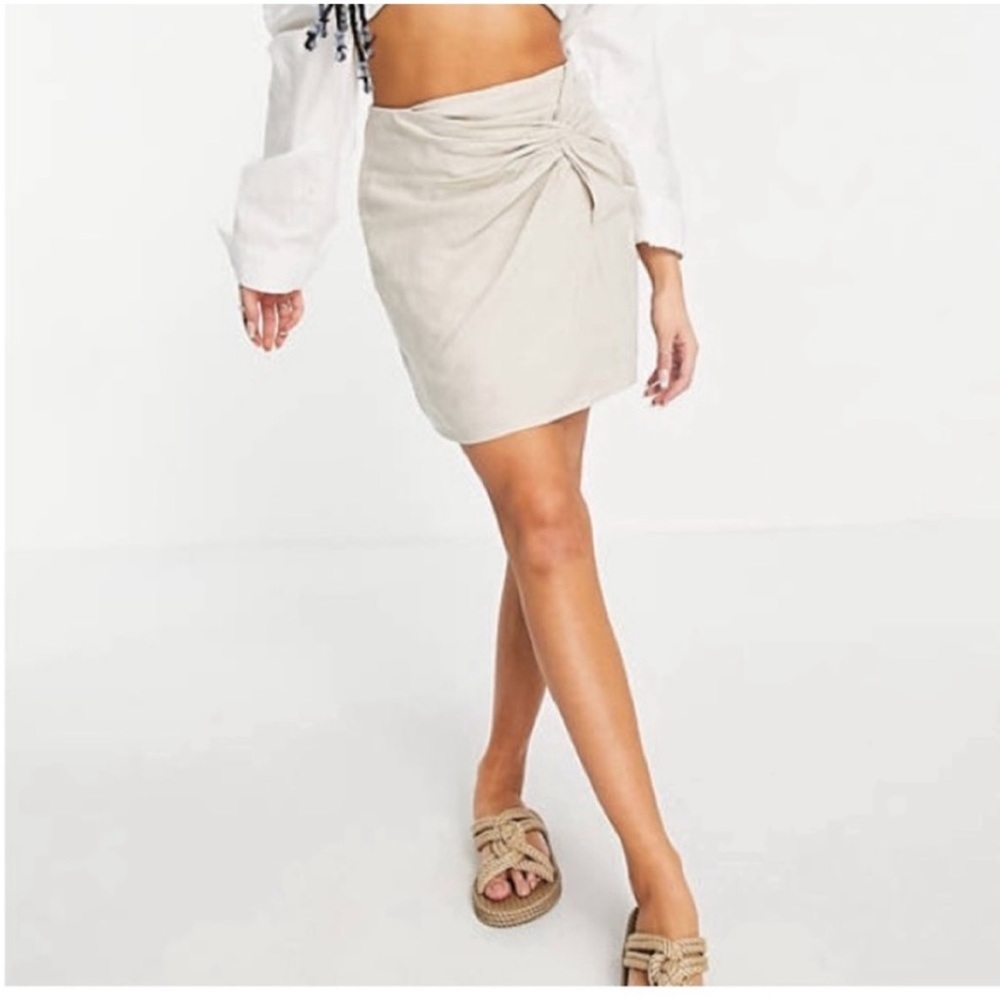 Abercrombie & Fitch Knotted Linen Skirt - Picture 2 of 6